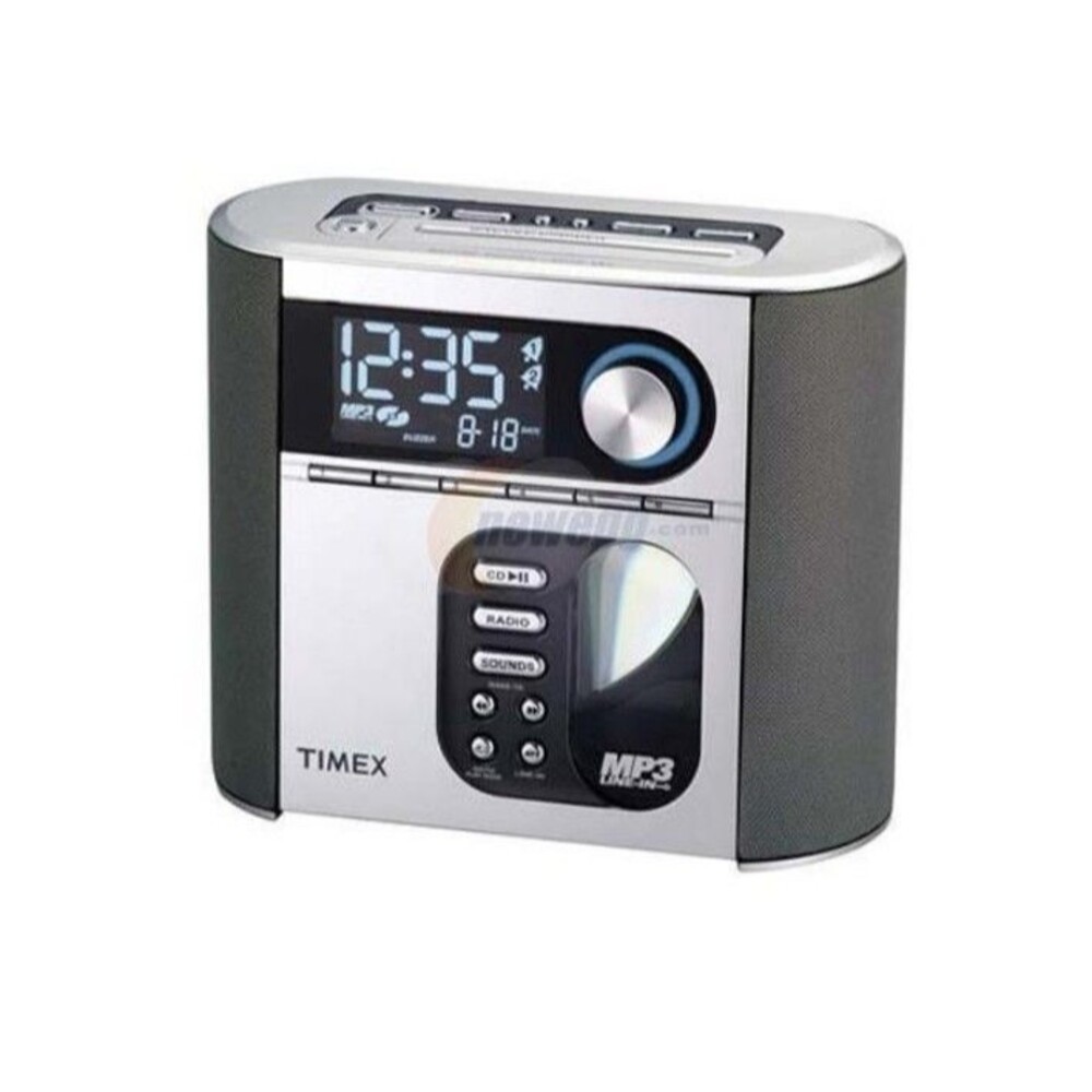 Vintage TIMEX T617S DigitalPreSet Stereo CD AlarmClockRadio NatureSounds MP3 EUC